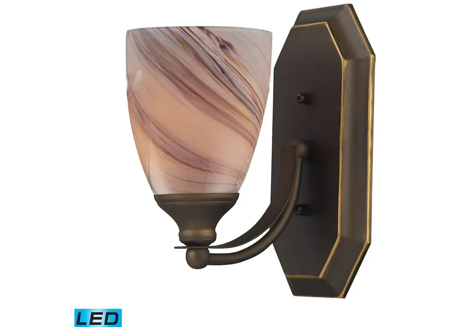 Mix and Match Vanity 5" Wide 1-Light Vanity Light - Aged Bronze