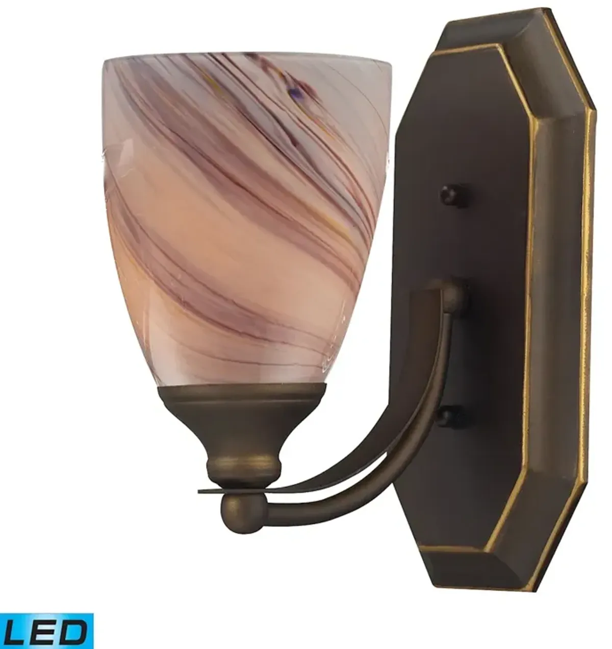 Mix and Match Vanity 5" Wide 1-Light Vanity Light - Aged Bronze