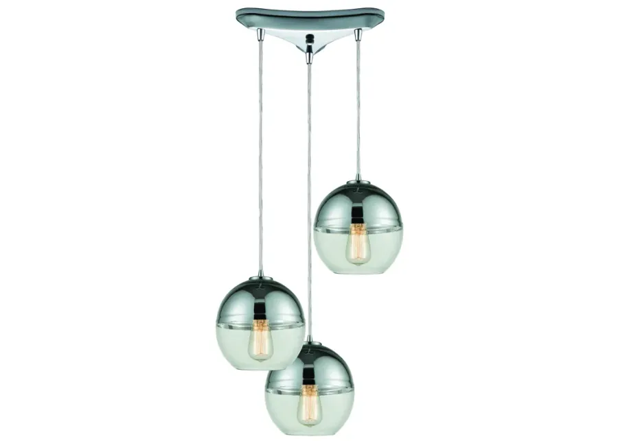 Revelo 12" Wide 3-Light Mini Pendant - Polished Chrome