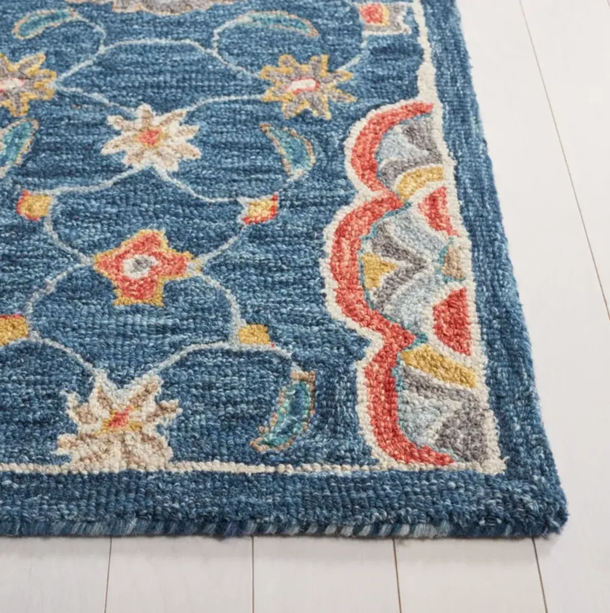 BLOSSOM 690 BLUE  6' x 6' Square Square Rug