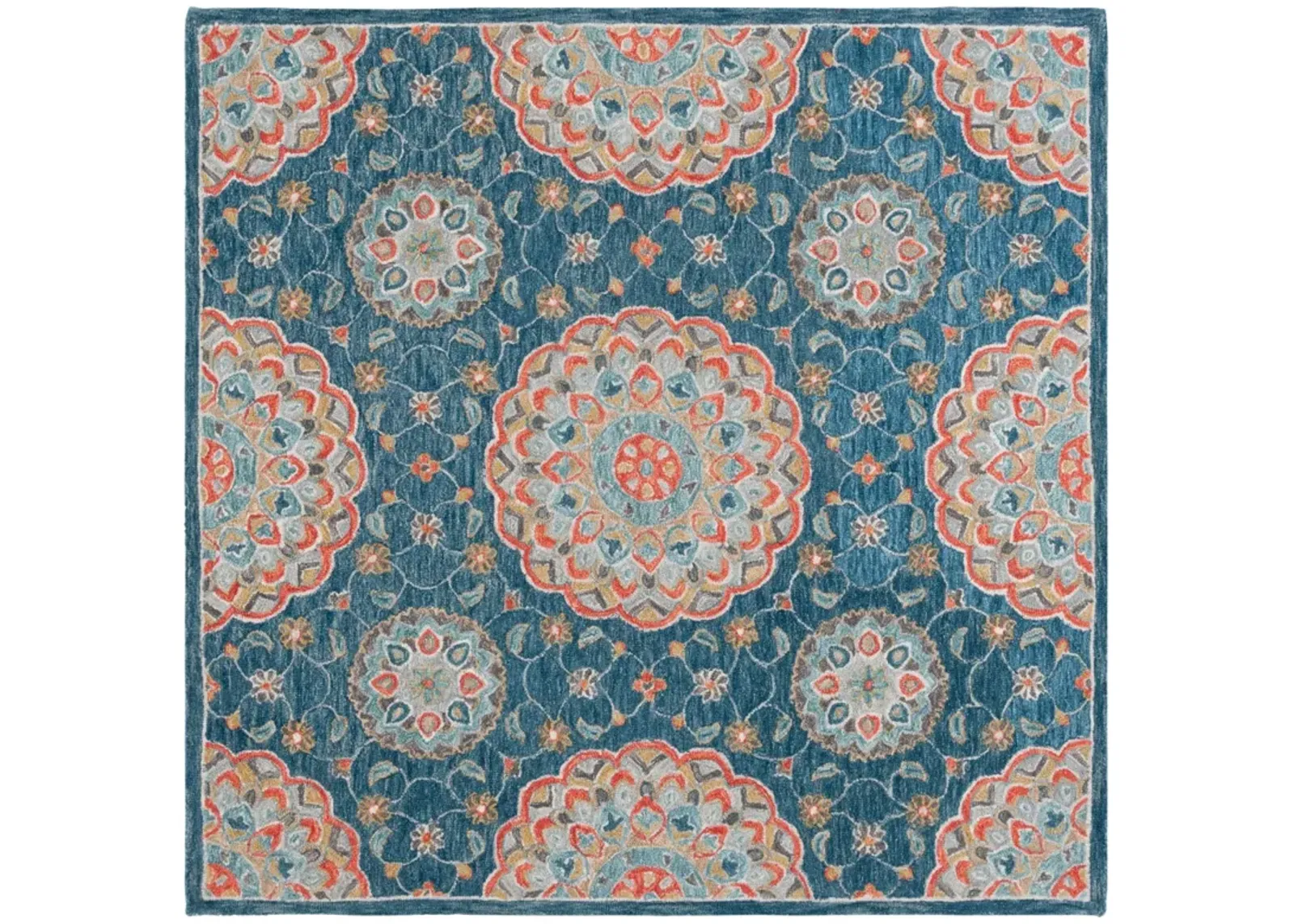 BLOSSOM 690 BLUE  6' x 6' Square Square Rug