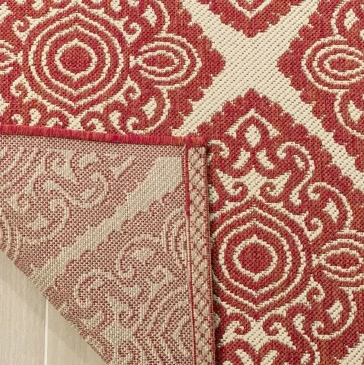 LINDEN 132 Collection LND132Q-8 Red / Creme 8' X 10'