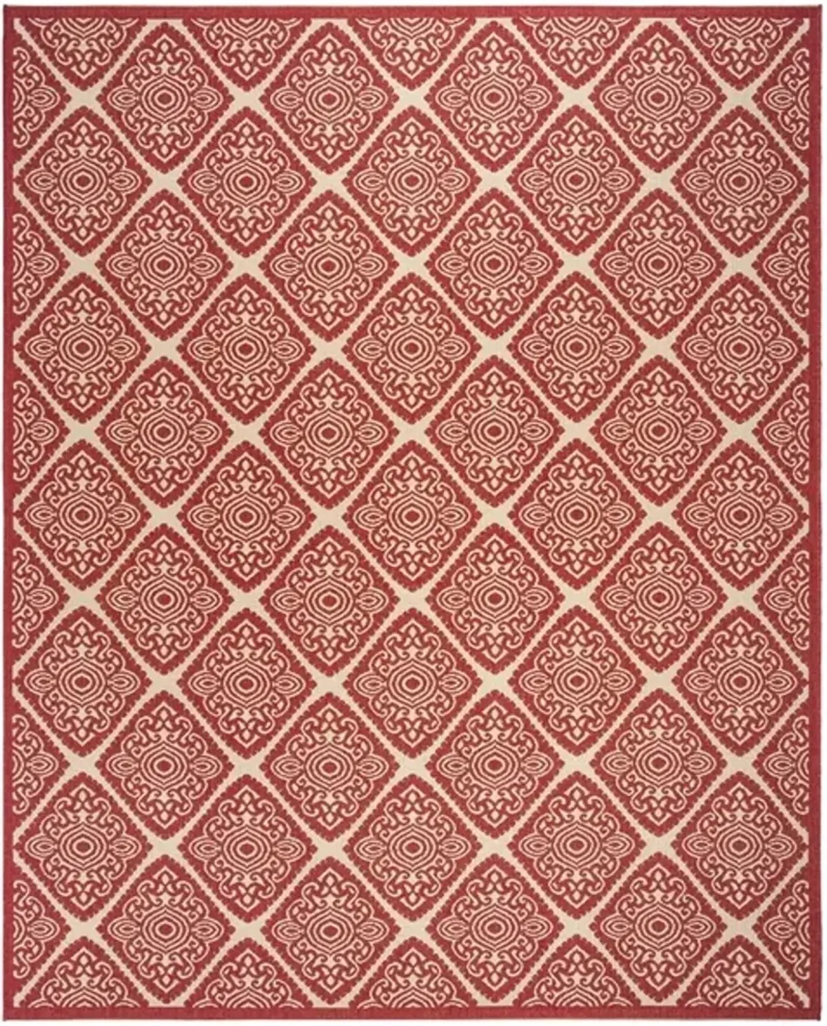 LINDEN 132 Collection LND132Q-8 Red / Creme 8' X 10'