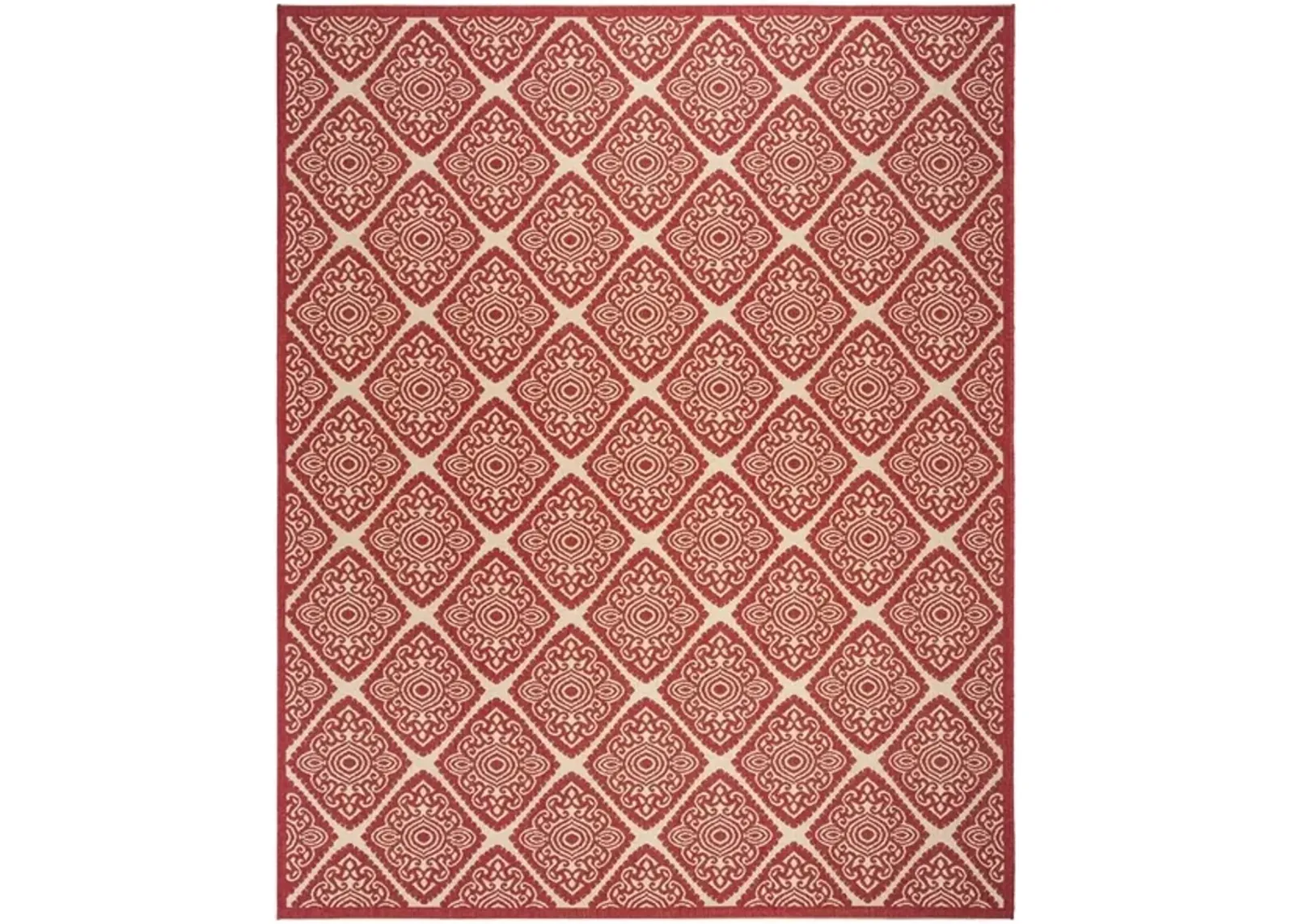 LINDEN 132 Collection LND132Q-8 Red / Creme 8' X 10'