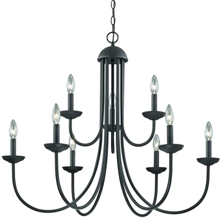 Williamsport 34" Wide 9-Light Chandelier - Oil Rubbed Bronze