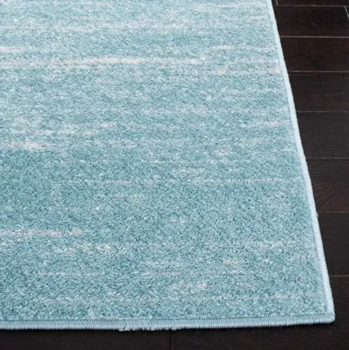 Adirondack Contemporary Aqua / Ivory 3' X 5' Powerloomed Rug