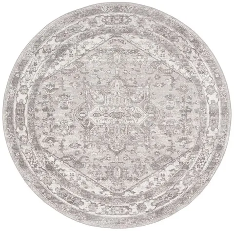 Brentwood 852 Cream / Grey 6'-7" X 6'-7" Round Round Powerloomed Rug