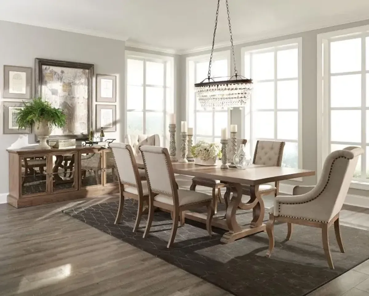 Adeline Trestle Dining Table Barley Brown