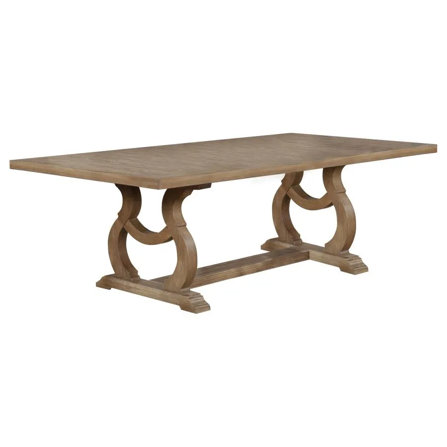 Adeline Trestle Dining Table Barley Brown