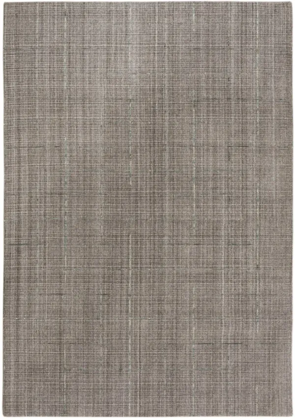 Kiki Brown Solid/Tone on Tone  Wool 7'6" x 9'6" rectangle Rug