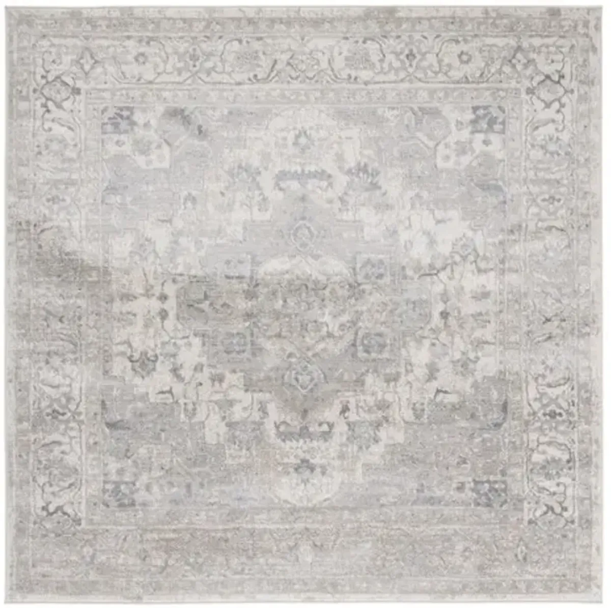 Brentwood 851 Ivory / Grey 6'-7" X 6'-7" Square Square Powerloomed Rug