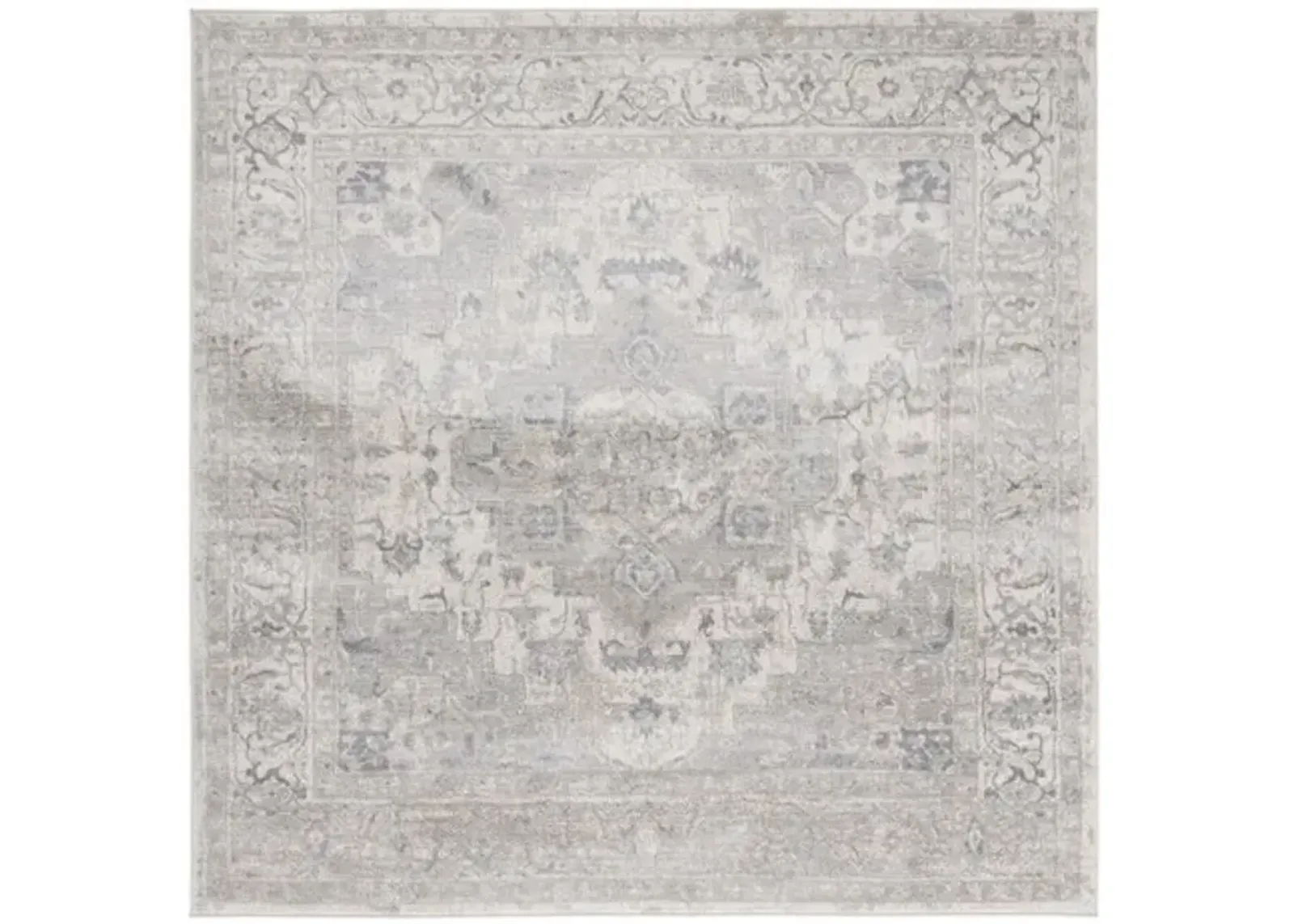 Brentwood 851 Ivory / Grey 6'-7" X 6'-7" Square Square Powerloomed Rug