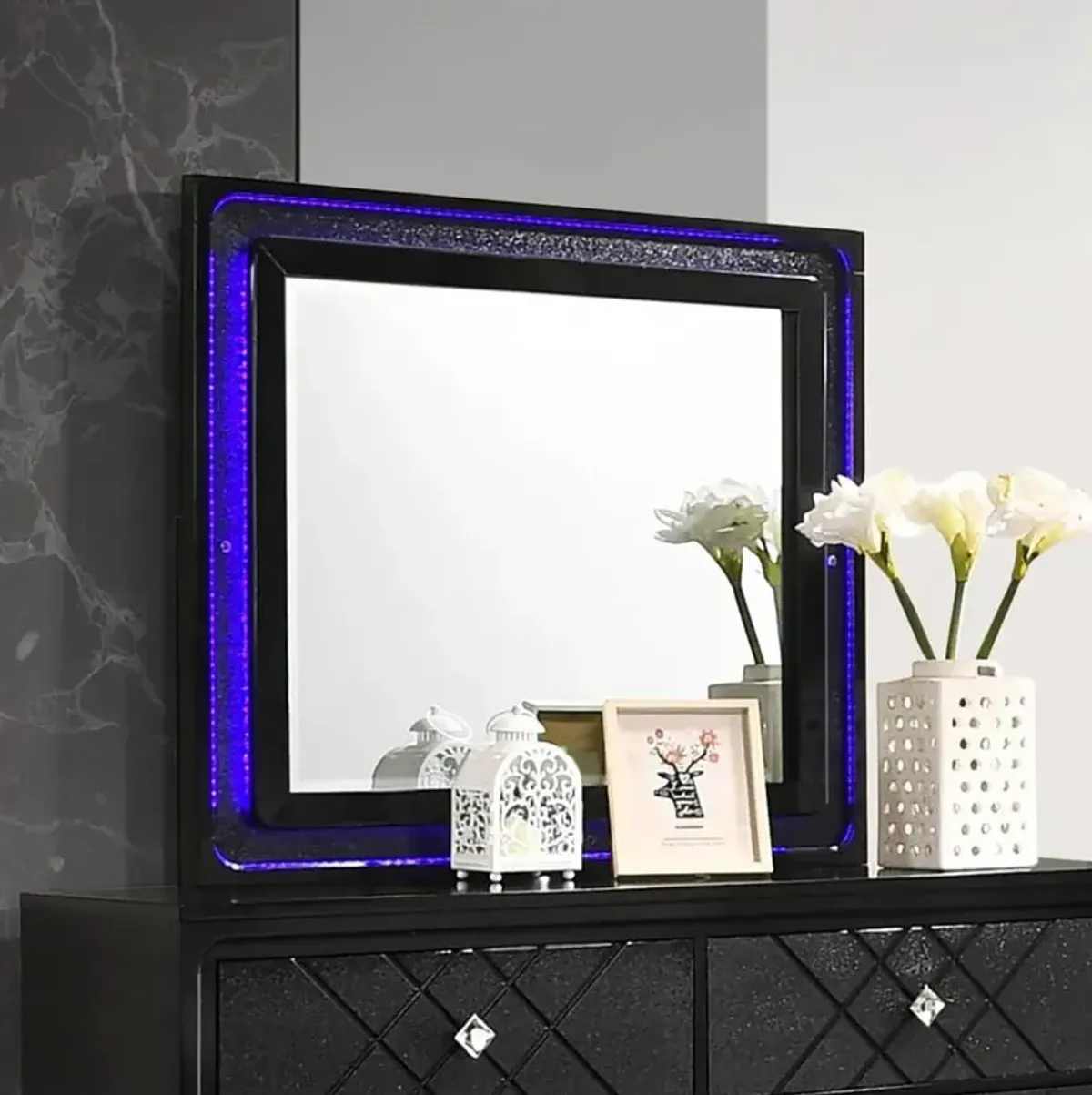 Penelope Rectangular Dresser Mirror Black