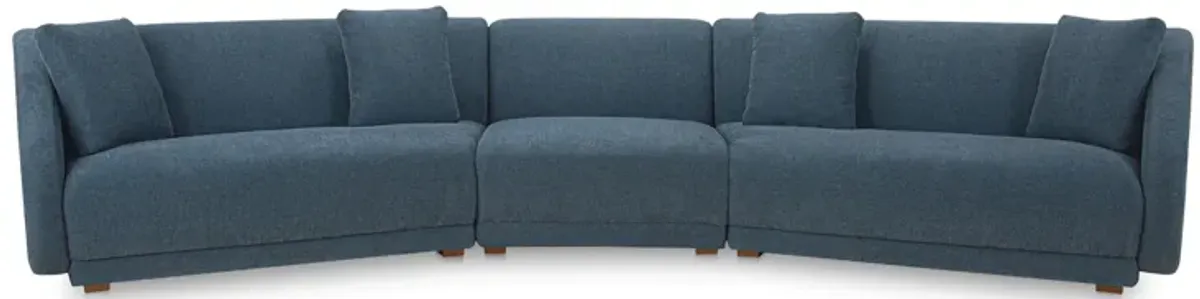 Fraser 3 Piece Modular Sectional with Slipper Deep Blue