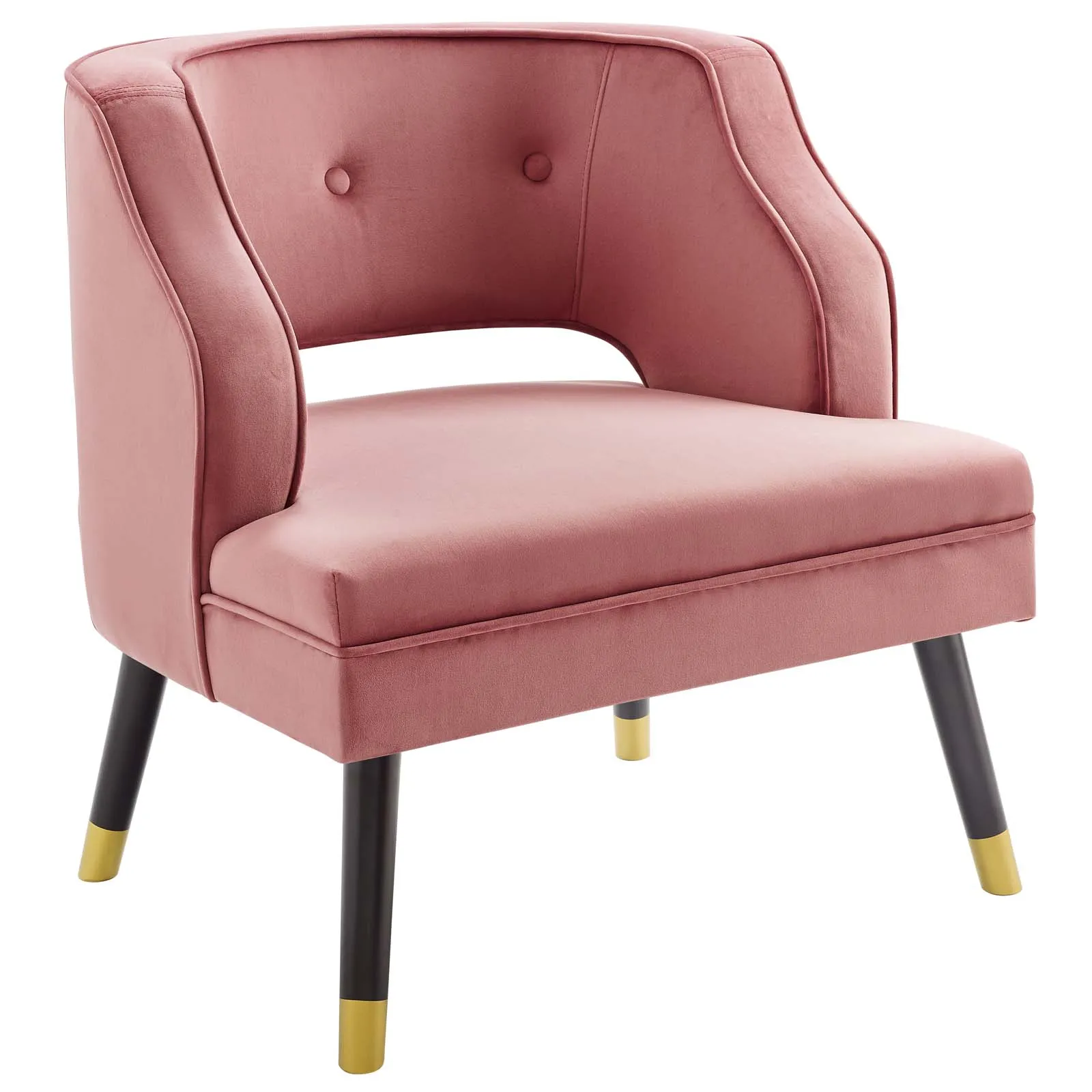 Traipse Button Tufted Open Back Armchair