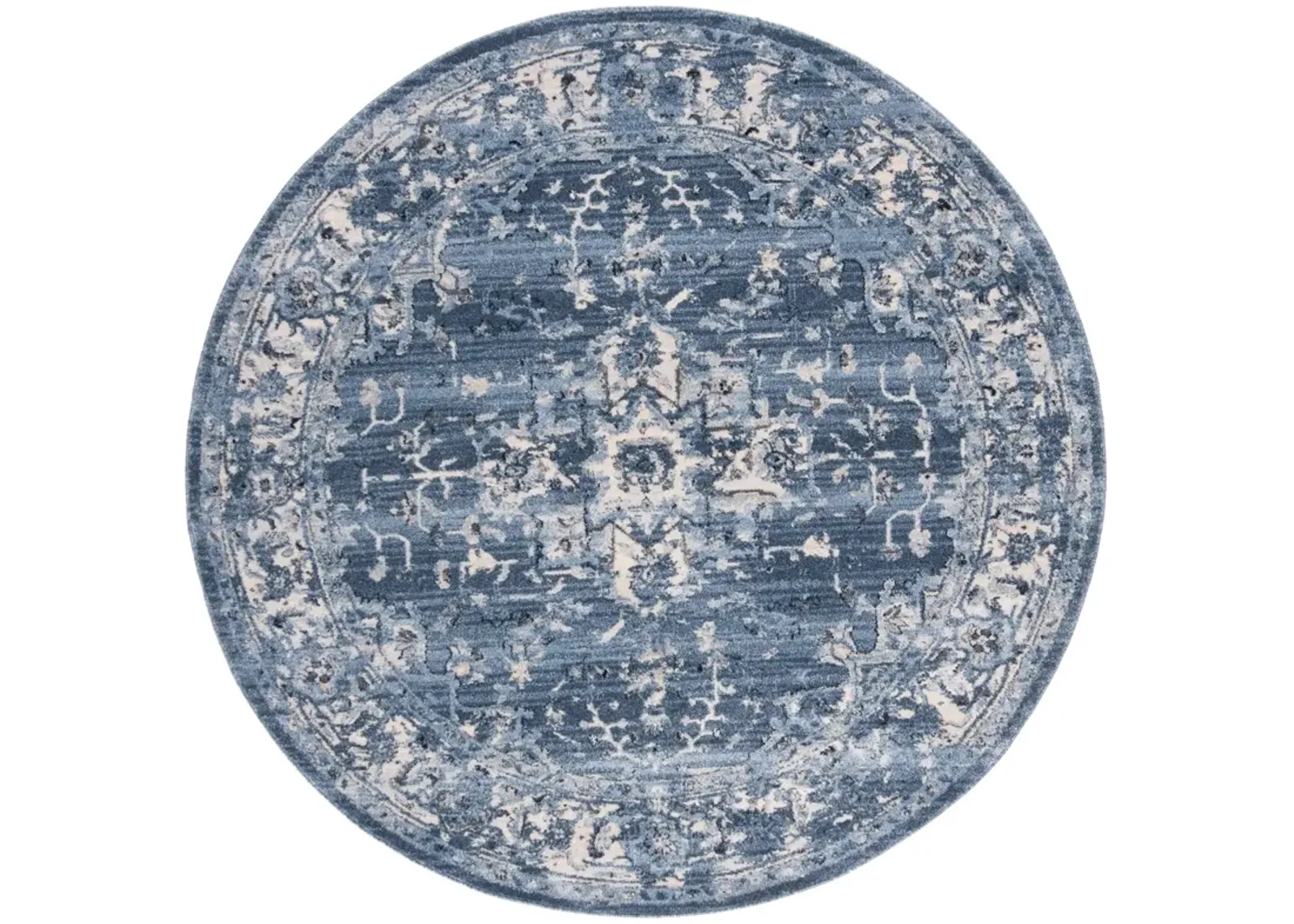 CHARLESTON 411 NAVY  10' x 10' Round Round Rug