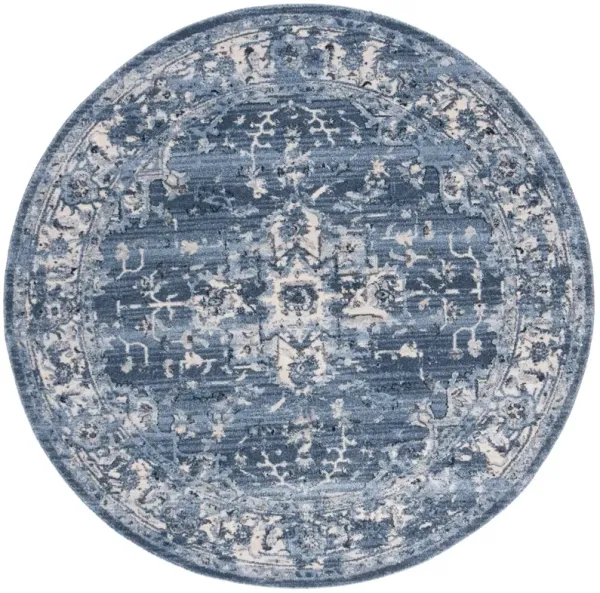 CHARLESTON 411 NAVY  10' x 10' Round Round Rug