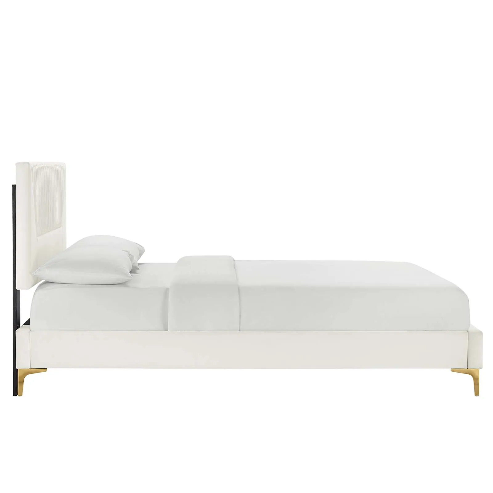 Yasmine Channel Tufted Performance Velvet King Platform Bed