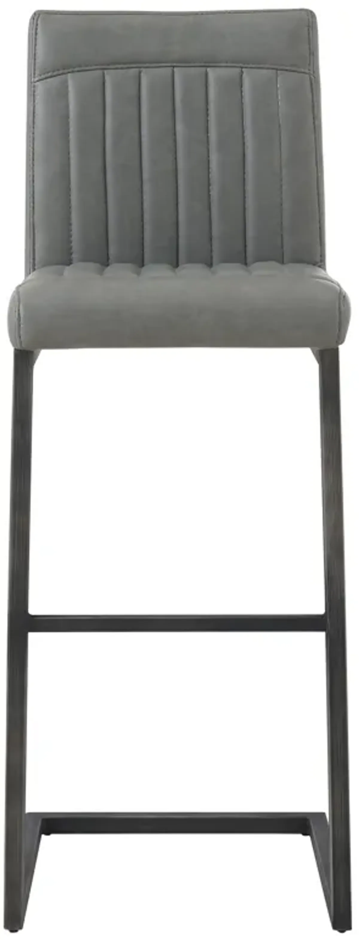 Ronan  Faux Leather Bar Stool, Antique Graphite Gray  - Set of 2