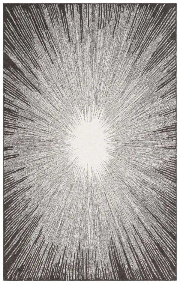 ABSTRACT Hand Tufted 5' x 8' area rug