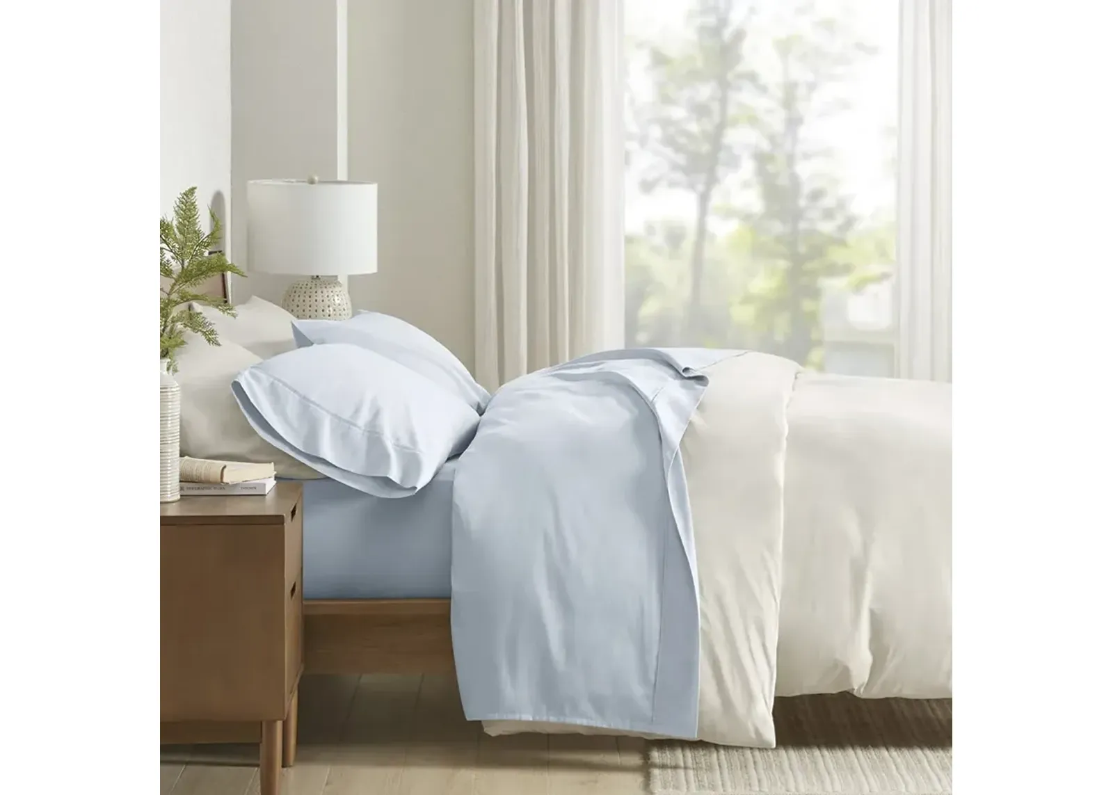 Clean Spaces 300TC BCI Cotton Blue 300TC BCI Cotton Sheet Set