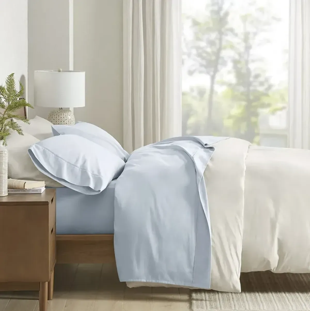 Clean Spaces 300TC BCI Cotton Blue 300TC BCI Cotton Sheet Set