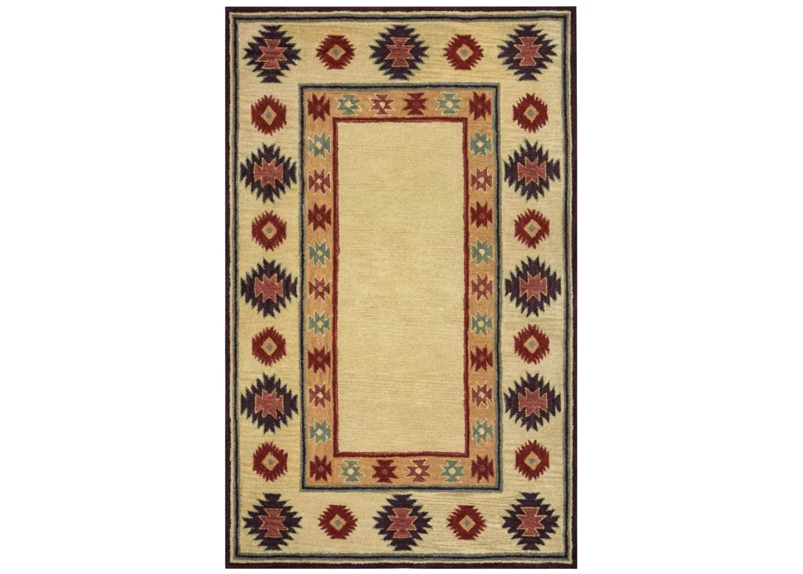 Southwest Beige Southwest/Tribal Wool 8' x 10' Rectangle Rug