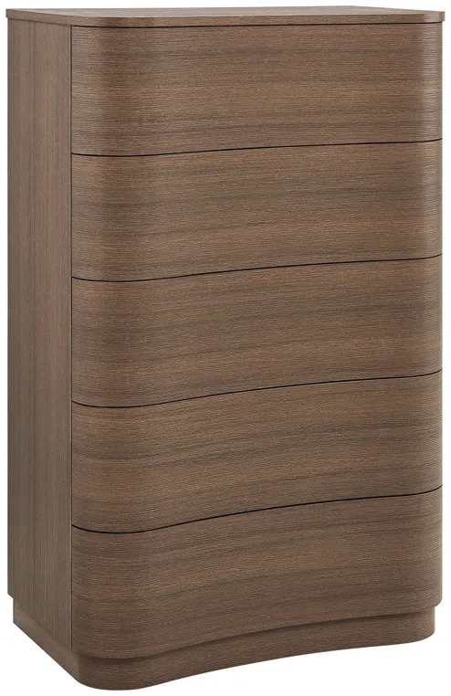 Mirae 5-Drawer Curved Dresser Chest of Drawers