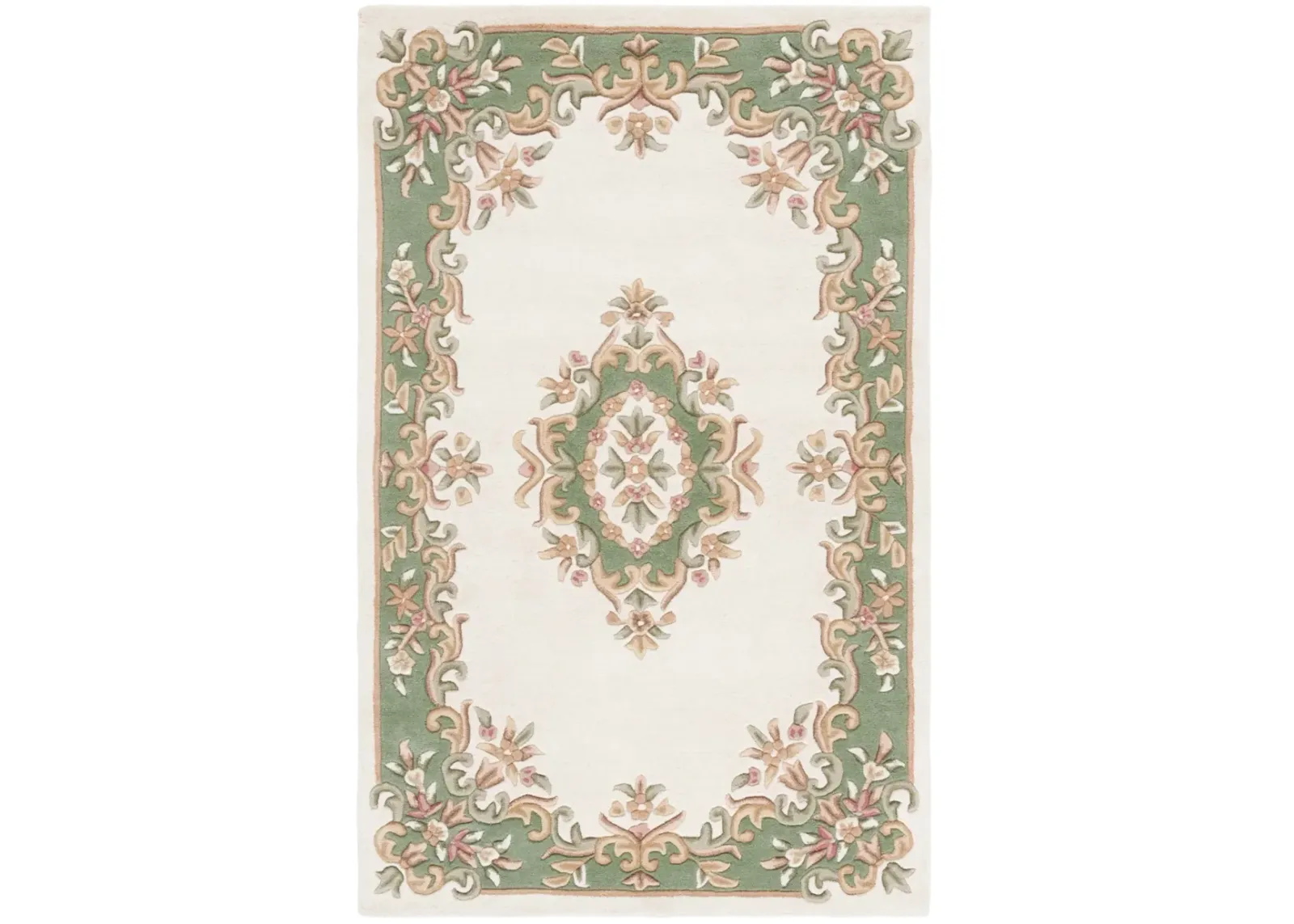 AUBUSSON 301 IVORY  8' x 10' Large Rectangle Rug