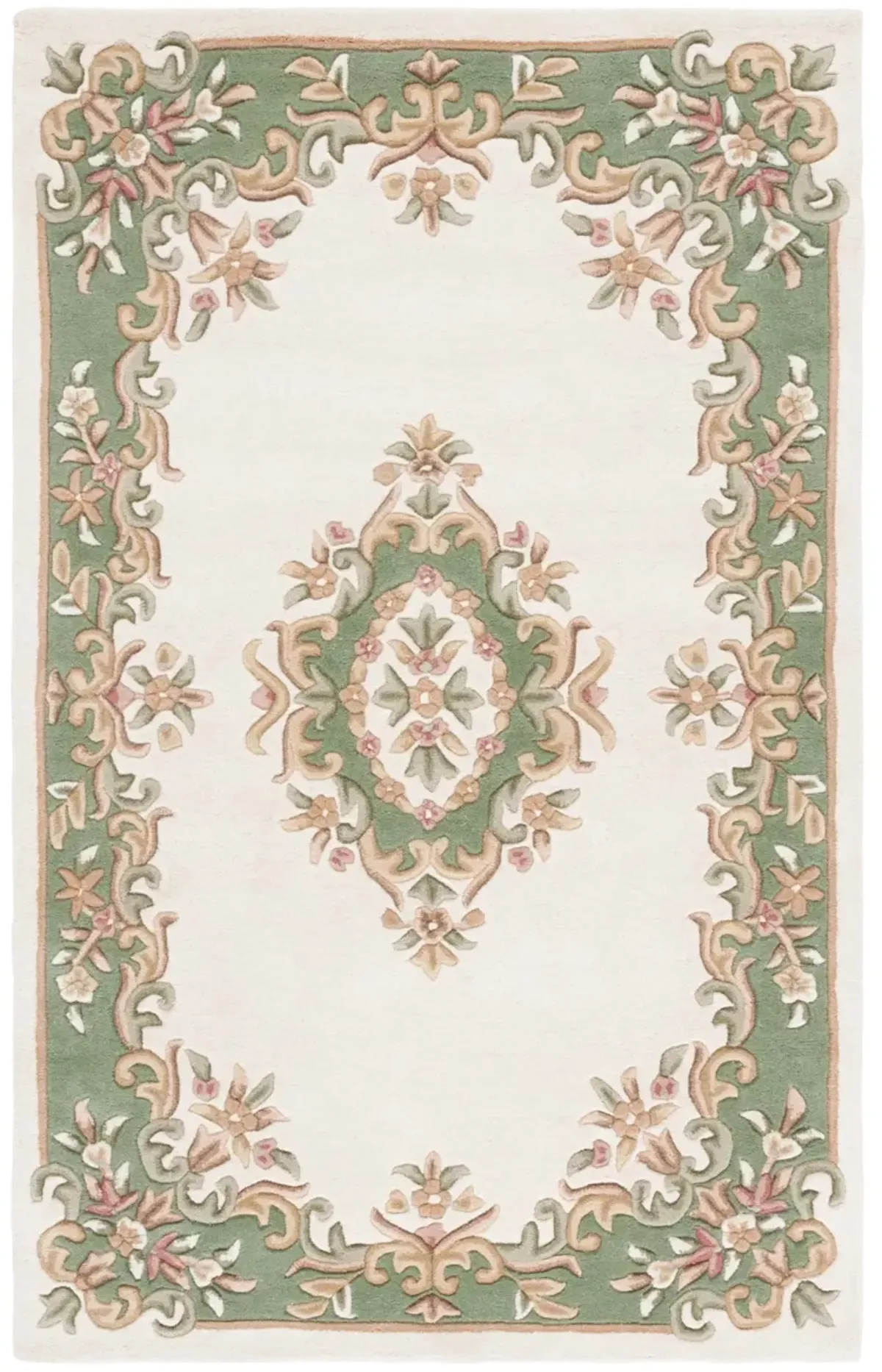 AUBUSSON 301 IVORY  8' x 10' Large Rectangle Rug