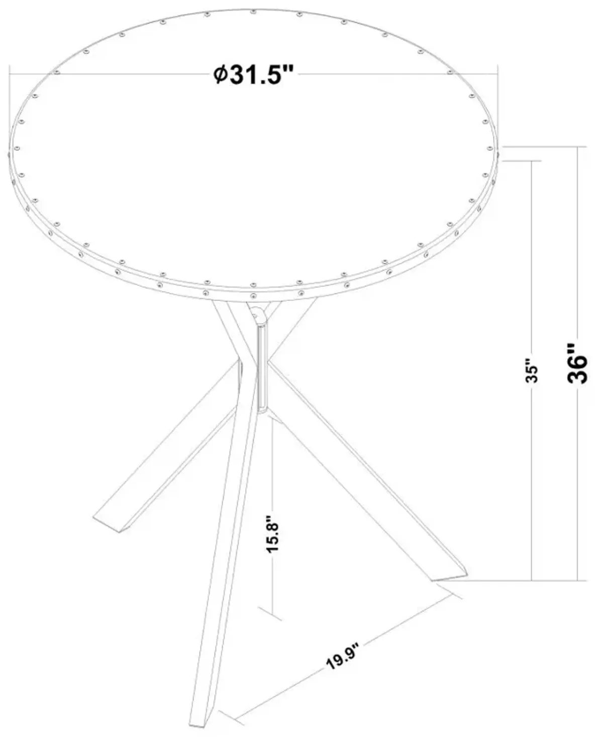 Kenzo Round Metal Top Bar Table Silver and Sandy Black