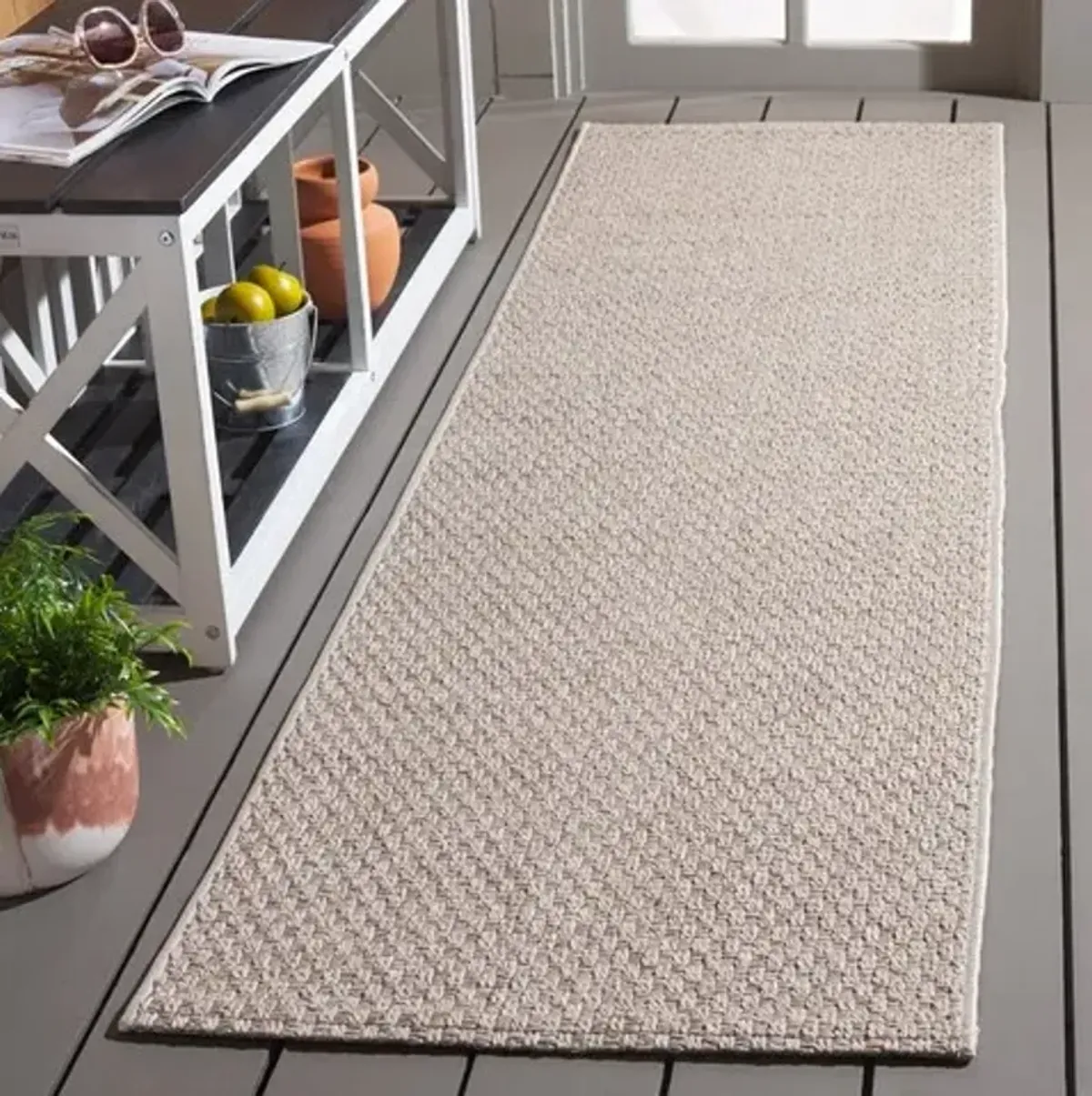 SISAL ALL-WEATHER 460 Beige 2'-2' X 8' Runner Rug