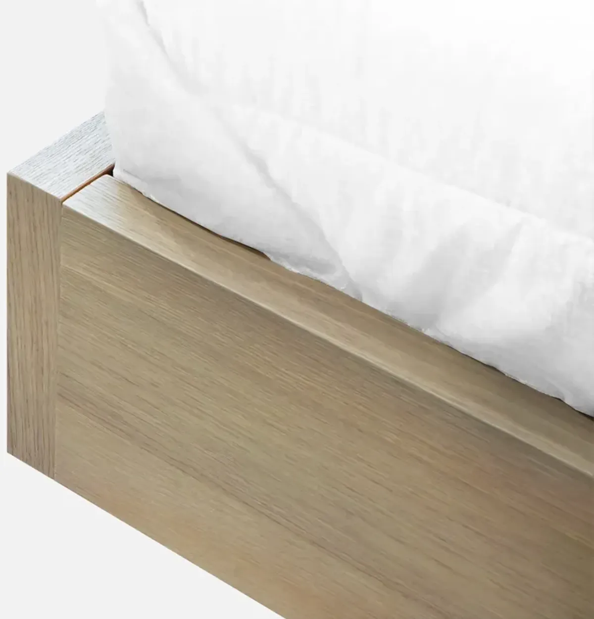 One Coastal Modern Full-size Live Edge Wall Bed with Floating Nightstands in Bisque