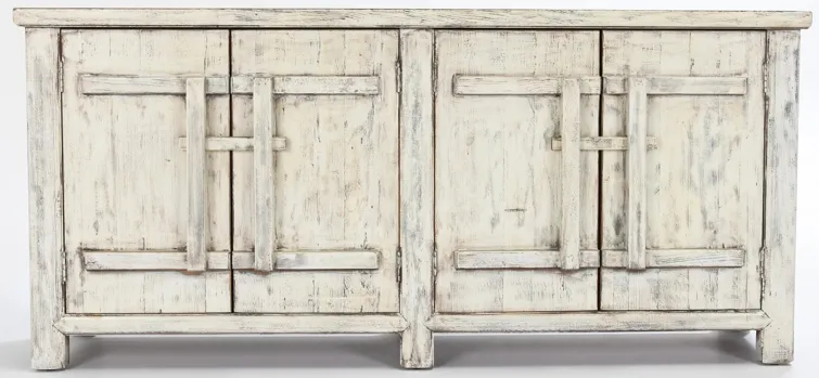 Lagos 74" Reclaimed Pine Wood Antique White Sideboard