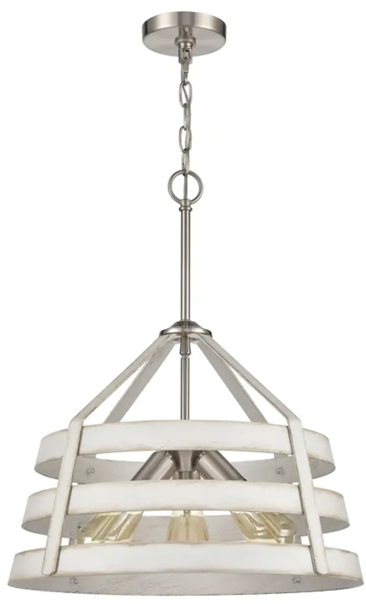 Brigantine 18" Wide 3-Light Chandelier - Satin Nickel