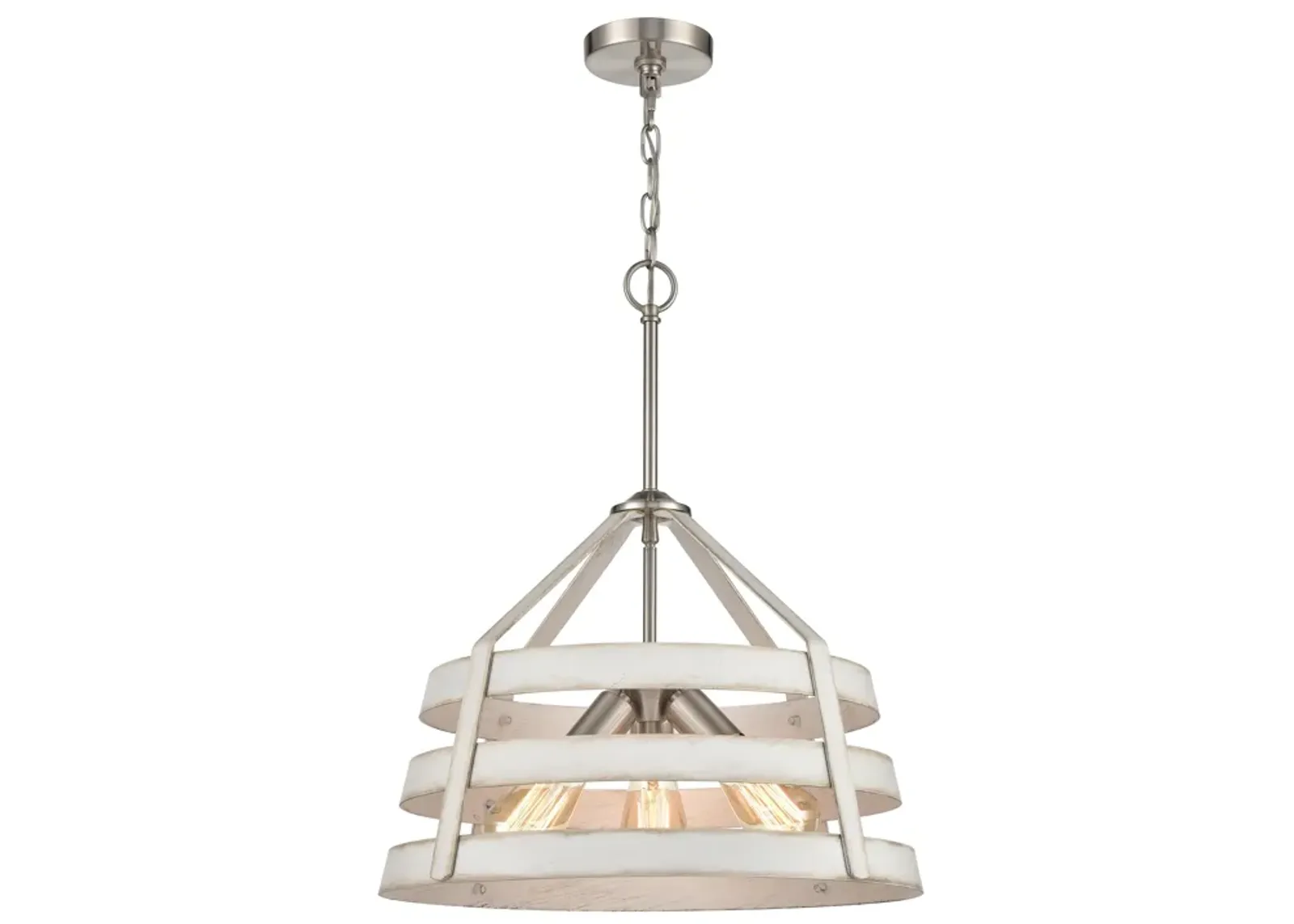 Brigantine 18" Wide 3-Light Chandelier - Satin Nickel