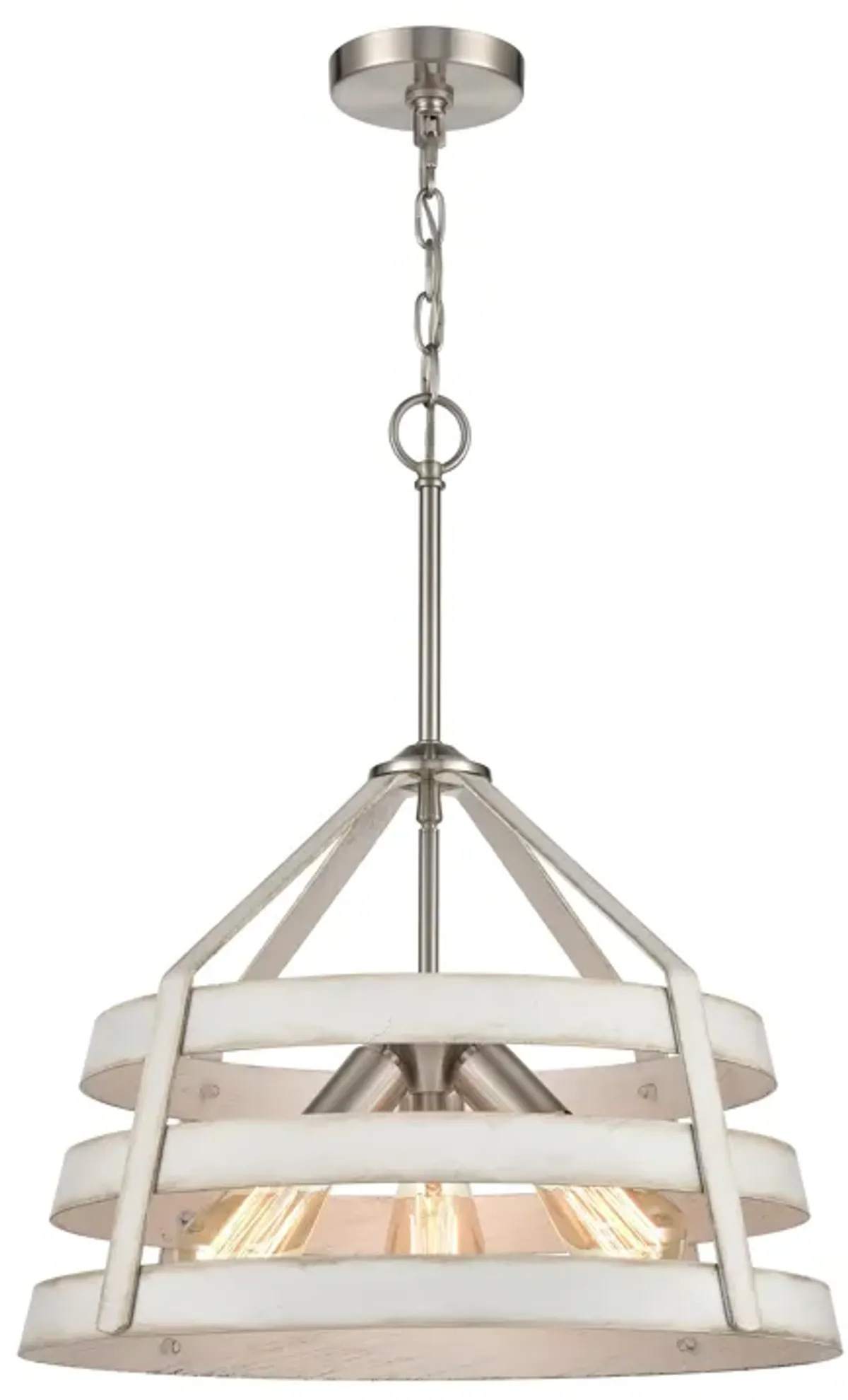 Brigantine 18" Wide 3-Light Chandelier - Satin Nickel