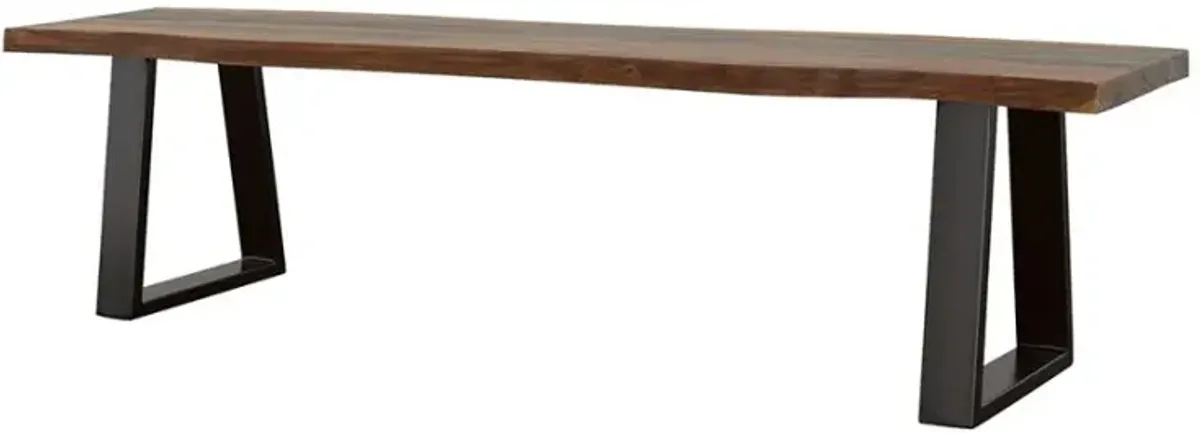 Ditman Live Edge Dining Bench Grey Sheesham and Black