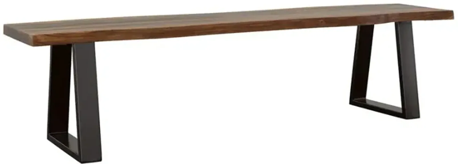 Ditman Live Edge Dining Bench Grey Sheesham and Black