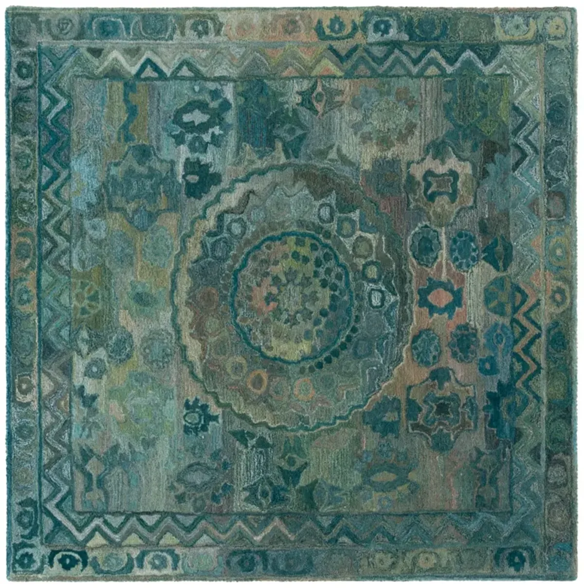 ANATOLIA 411 AQUA  6' x 6' Square Square Rug