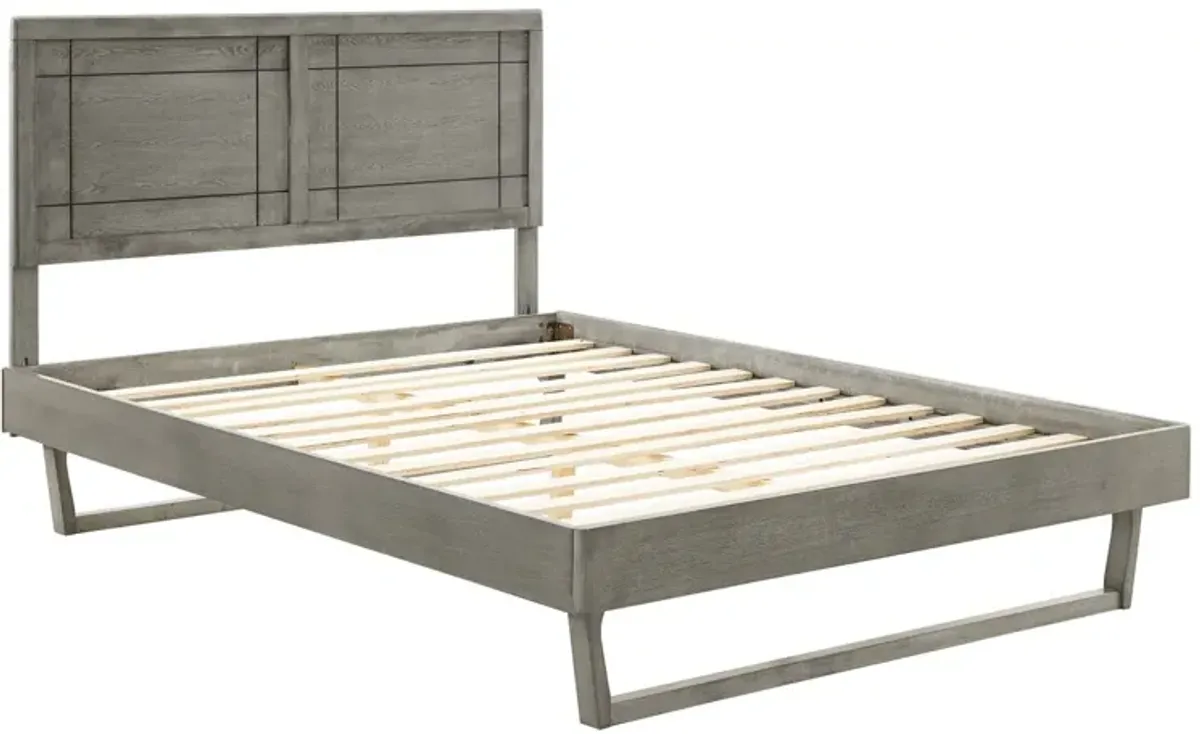 Marlee Full Wood Platform Bed With Angular Frame