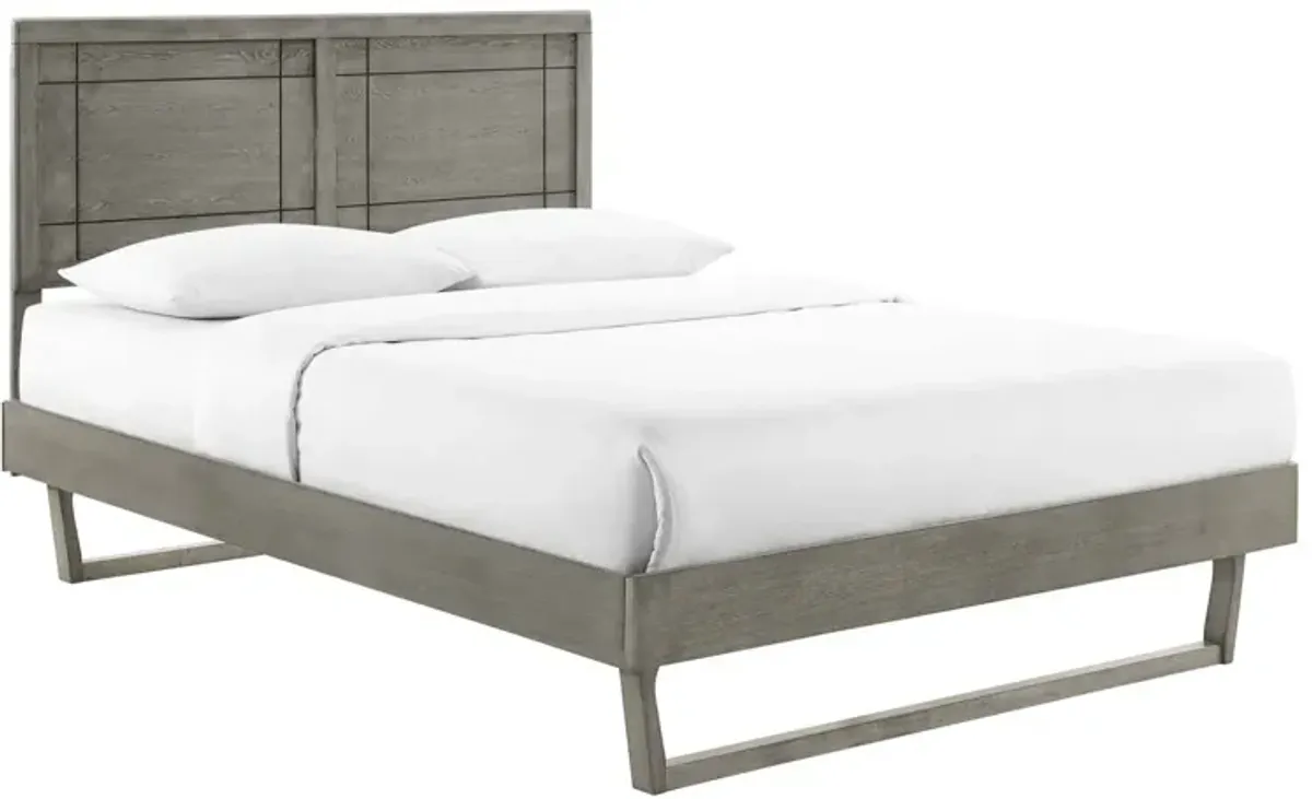 Marlee Full Wood Platform Bed With Angular Frame