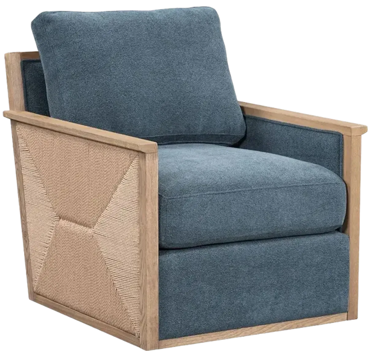 Norman Swivel Accent Chair in Blue