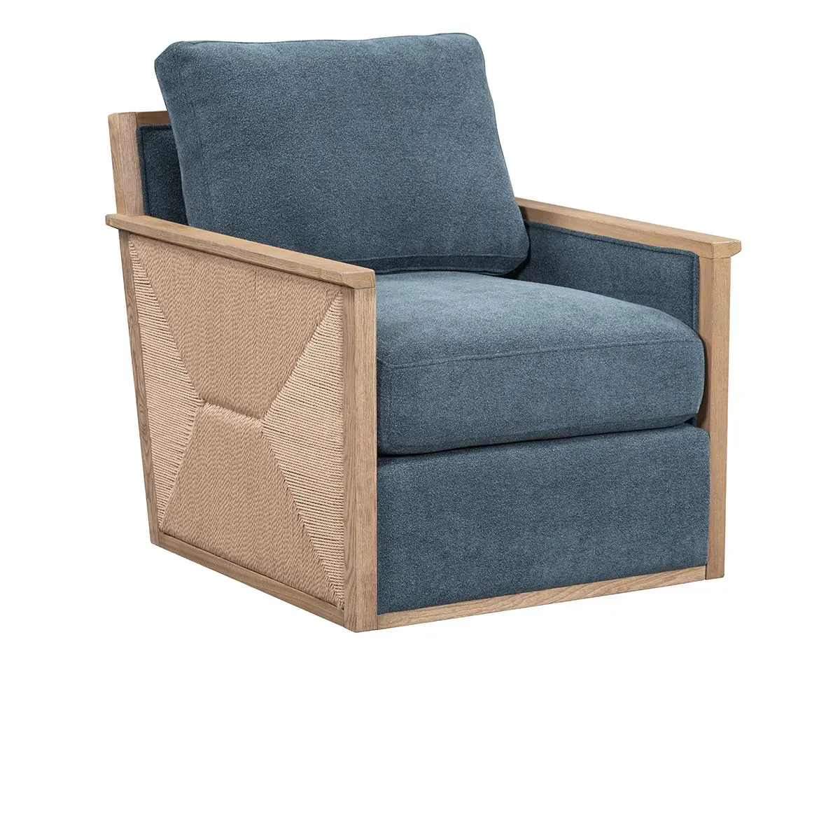 Norman Swivel Accent Chair in Blue