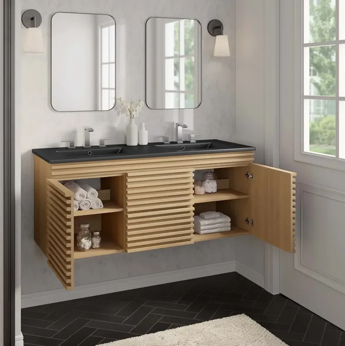 Render 48" Wall-Mount Bathroom Vanity