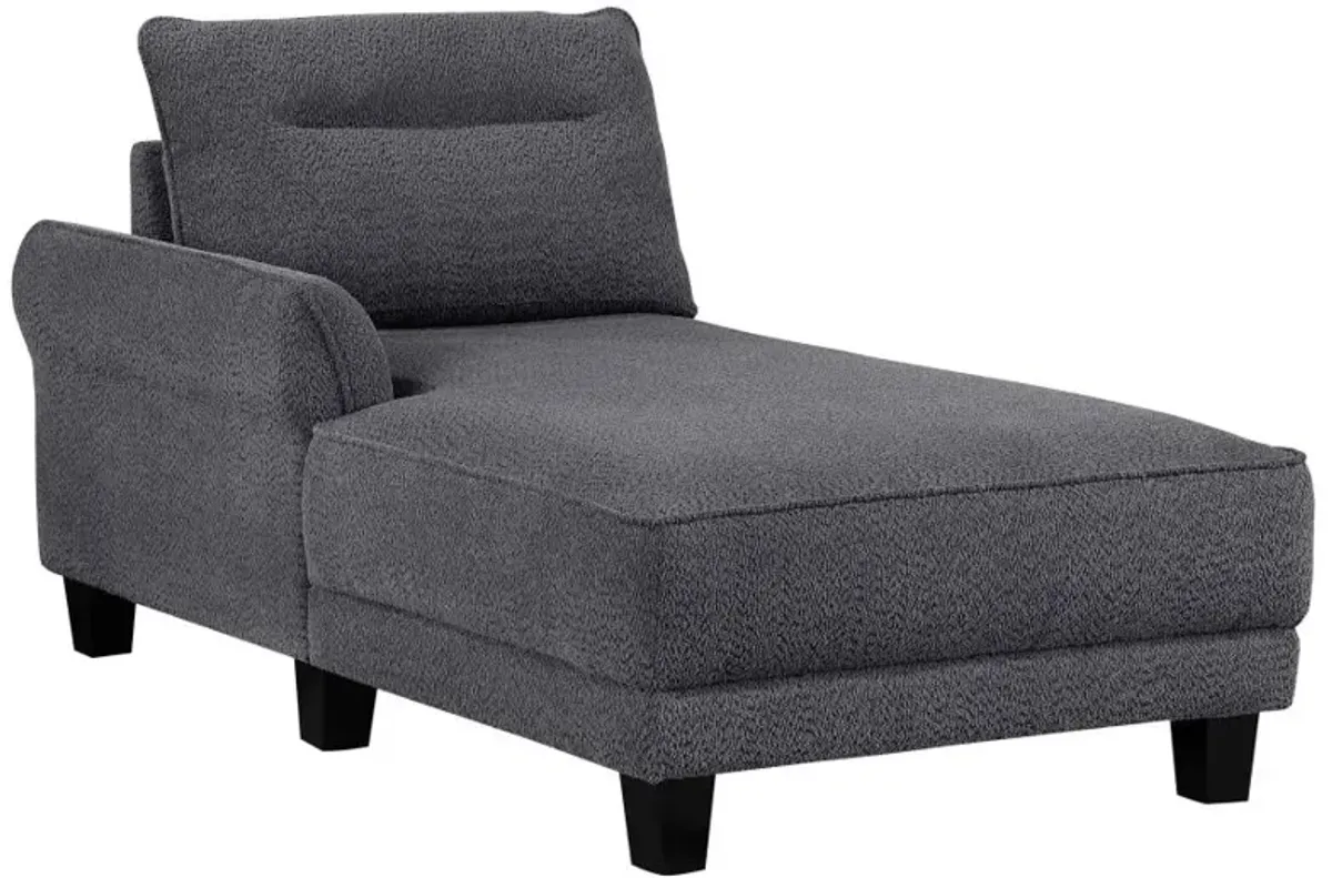 Caspian Upholstered Curved Arms Sectional Sofa Grey