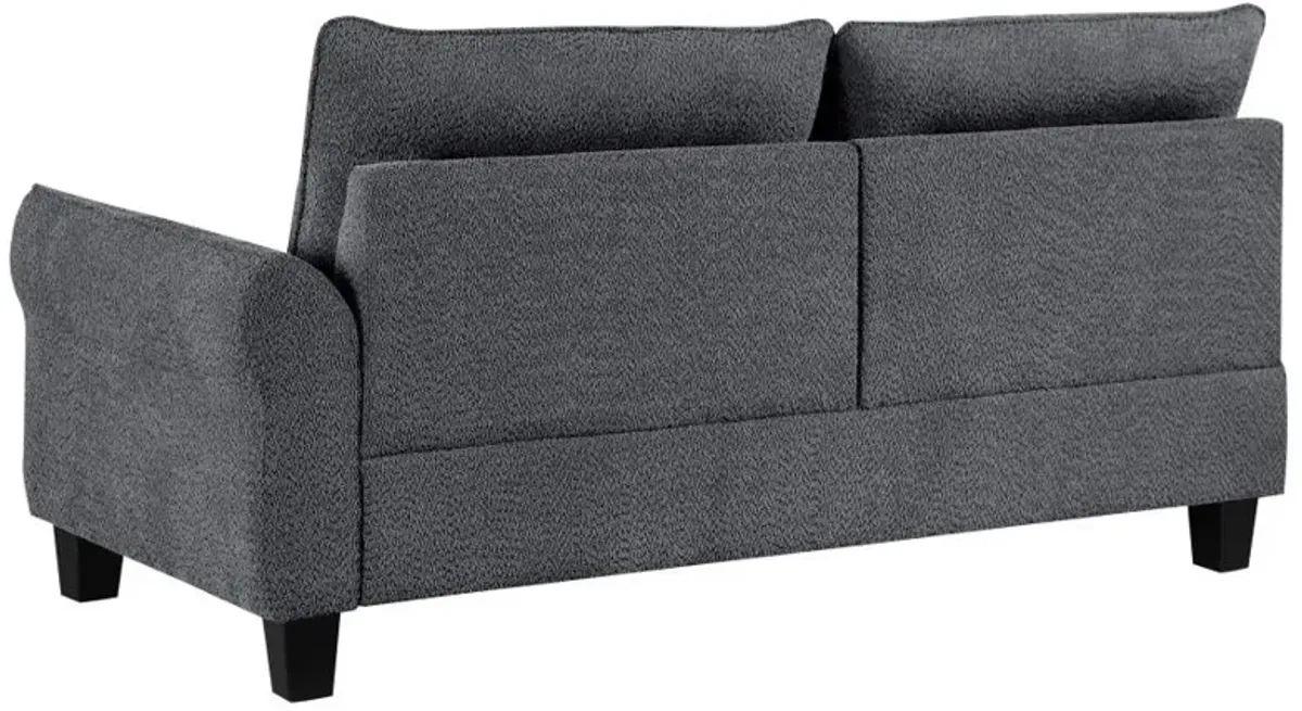 Caspian Upholstered Curved Arms Sectional Sofa Grey