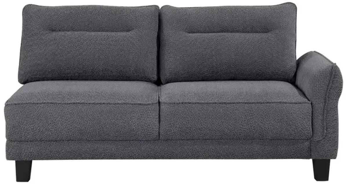 Caspian Upholstered Curved Arms Sectional Sofa Grey