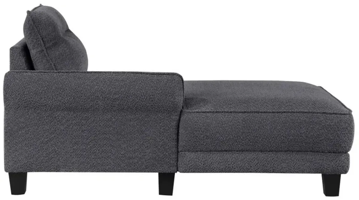 Caspian Upholstered Curved Arms Sectional Sofa Grey