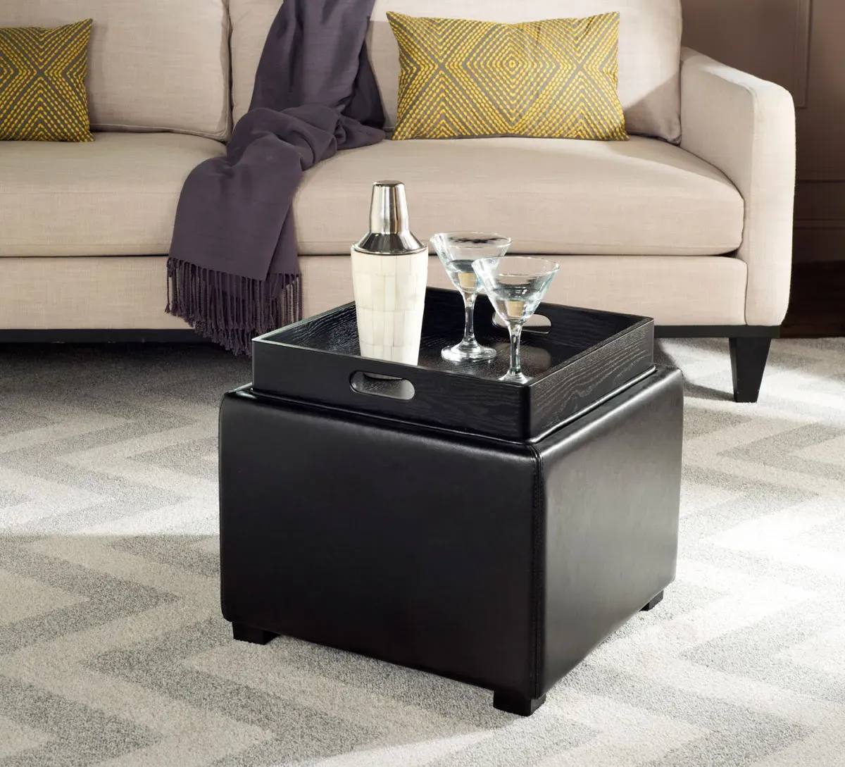 BOBBI TRAY STORAGE OTTOMAN